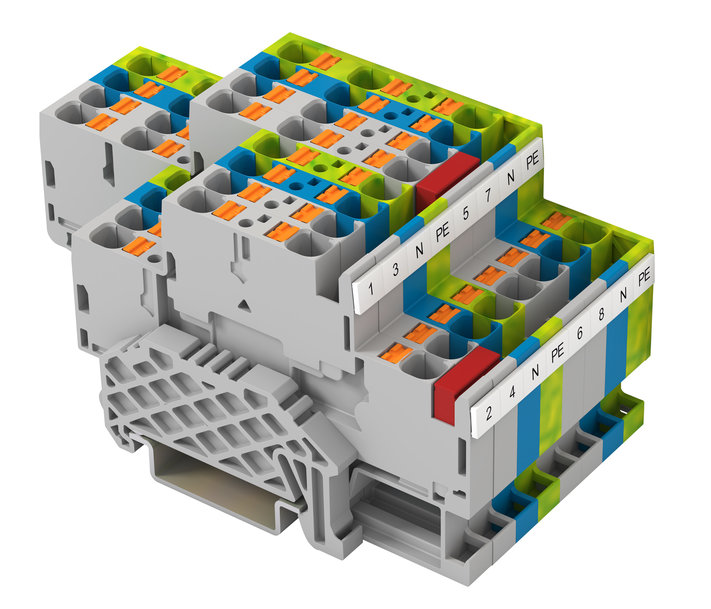 Platzsparer: Neue 4mm²-Doppelstock-Reihenklemme mit Push-in-Anschluss